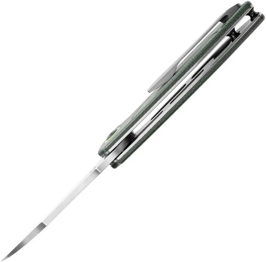 Tenable Knives Prometheus Linerlock T1040A2 DOCK Design - 14C28N Sandvik Drop Point Blade Green Canvas Micarta Handle by Tenable Knives