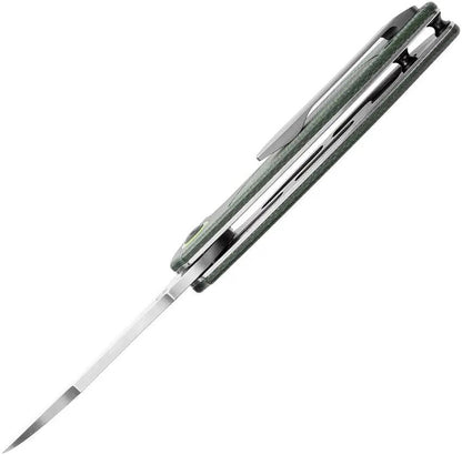 Tenable Knives Prometheus Linerlock T1040A2 DOCK Design - 14C28N Sandvik Drop Point Blade Green Canvas Micarta Handle by Tenable Knives
