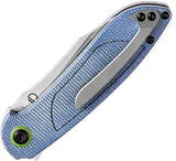 Tenable Knives Prometheus Linerlock Blue - Blue Canvas Micarta Handle, 3.25in 14C28N Sandvik Drop Point Blade by Tenable Knives