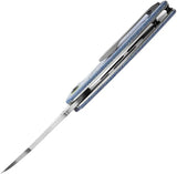 Tenable Knives Prometheus Linerlock Blue - Blue Canvas Micarta Handle, 3.25in 14C28N Sandvik Drop Point Blade by Tenable Knives