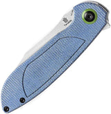 Tenable Knives Prometheus Linerlock Blue - Blue Canvas Micarta Handle, 3.25in 14C28N Sandvik Drop Point Blade by Tenable Knives