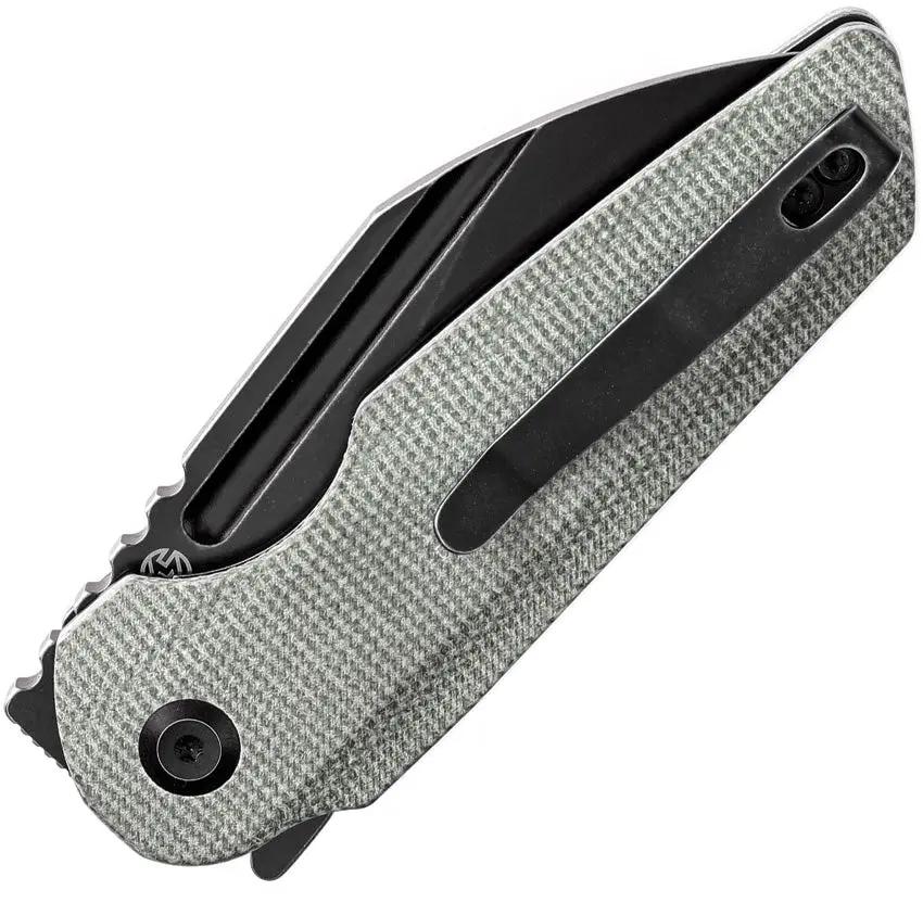 Tenable Knives Rafe L Linerlock - Green Canvas Micarta Handle 14C28N Sandvik Stainless Black Stonewash Blade by Tenable Knives