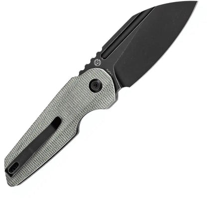 Tenable Knives Rafe L Linerlock - Green Canvas Micarta Handle 14C28N Sandvik Stainless Black Stonewash Blade by Tenable Knives