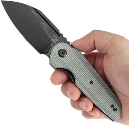 Tenable Knives Rafe L Linerlock - Green Canvas Micarta Handle 14C28N Sandvik Stainless Black Stonewash Blade by Tenable Knives