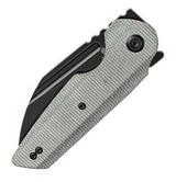 Tenable Knives Rafe L Linerlock - Green Canvas Micarta Handle 14C28N Sandvik Stainless Black Stonewash Blade by Tenable Knives