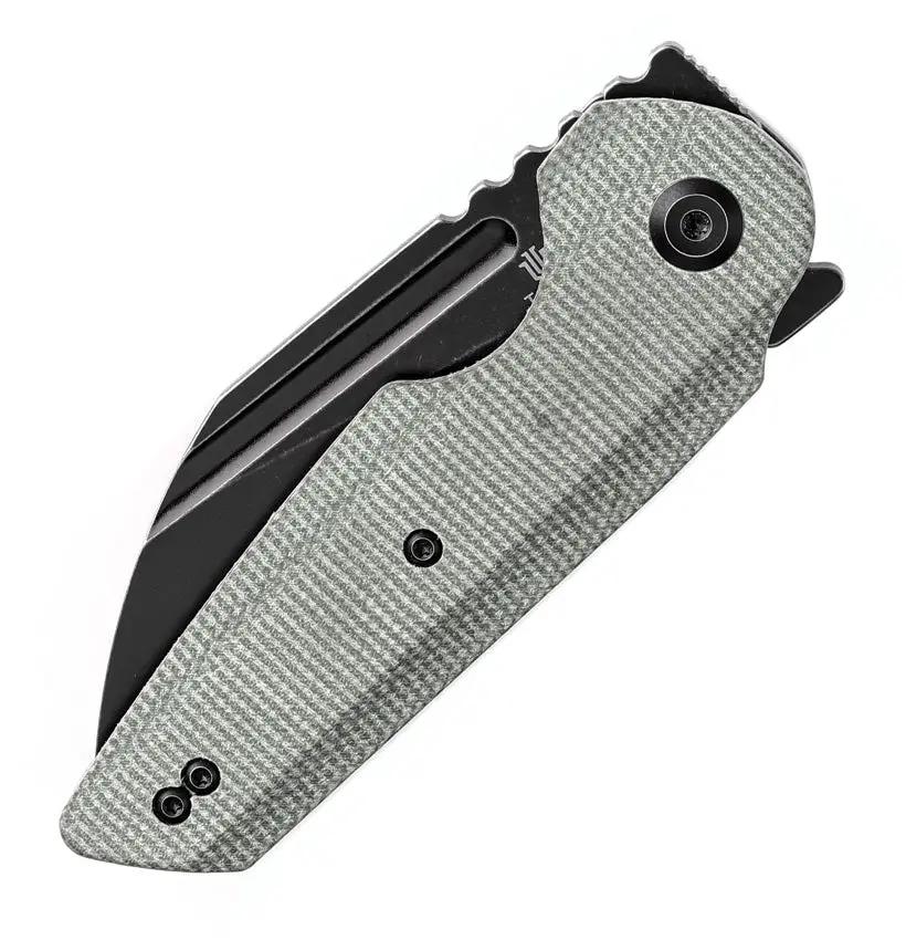 Tenable Knives Rafe L Linerlock - Green Canvas Micarta Handle 14C28N Sandvik Stainless Black Stonewash Blade by Tenable Knives