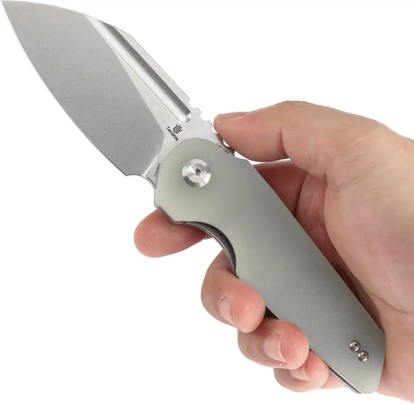 Tenable Knives Rafe L Linerlock SW Jade - Jade G10 Handle And Stonewashed 14C28N Blade by Tenable Knives