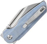 Tenable Knives Rafe L Linerlock - Blue Canvas Micarta Handle With Stonewash 3.25in Sandvik Blade by Tenable Knives