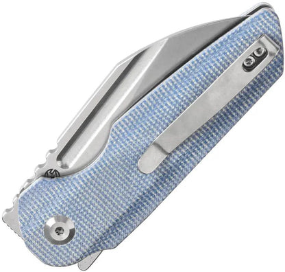 Tenable Knives Rafe L Linerlock - Blue Canvas Micarta Handle With Stonewash 3.25in Sandvik Blade by Tenable Knives