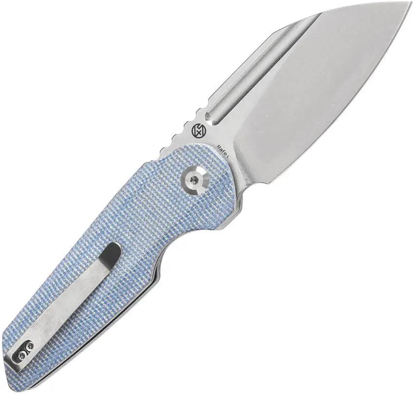 Tenable Knives Rafe L Linerlock - Blue Canvas Micarta Handle With Stonewash 3.25in Sandvik Blade by Tenable Knives