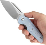 Tenable Knives Rafe L Linerlock - Blue Canvas Micarta Handle With Stonewash 3.25in Sandvik Blade by Tenable Knives