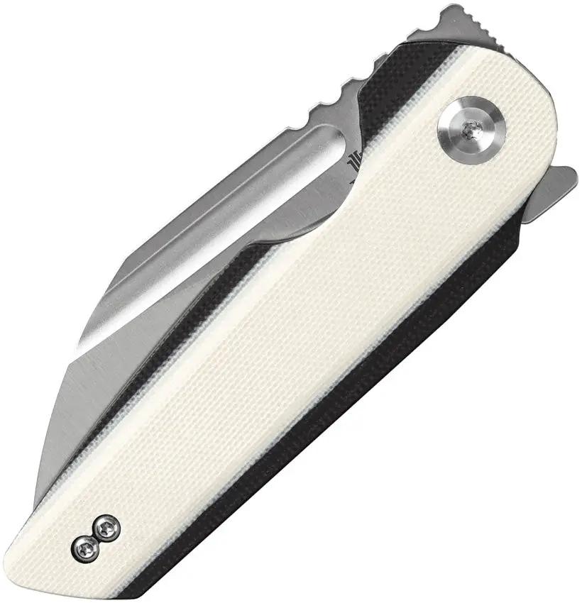 Tenable Knives Rafe L Linerlock Ivory - Satin 14C28N Sandvik Blade, G10 Handle, Extended Tang by Tenable Knives