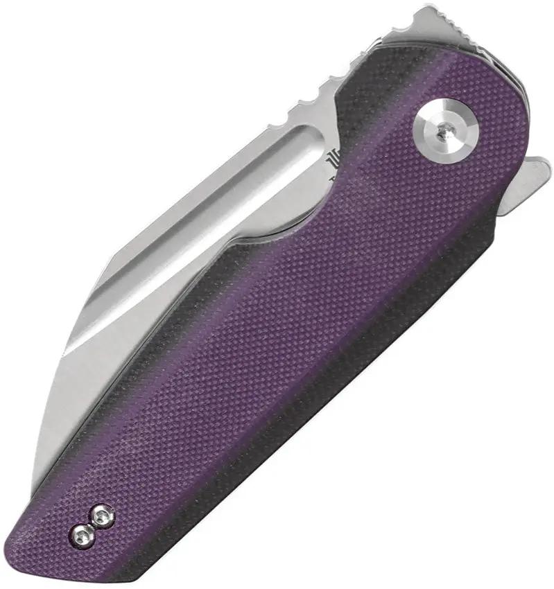Tenable Knives Rafe L Linerlock Purple - Satin 14C28N Sandvik Blade With Purple G10 Handle by Tenable Knives
