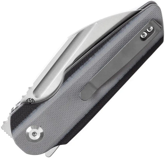 Tenable Knives Rafe L Linerlock Gray Satin 14C28N Sandvik Blade With G10 Handle Extended Tang by Tenable Knives