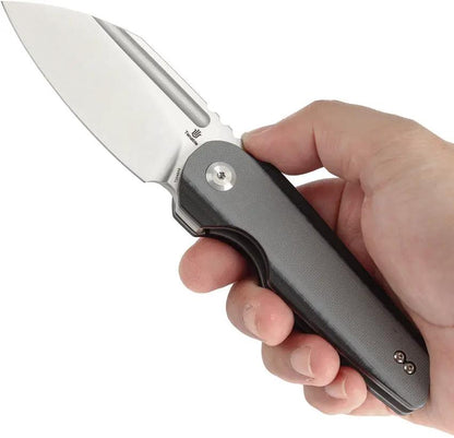 Tenable Knives Rafe L Linerlock Gray Satin 14C28N Sandvik Blade With G10 Handle Extended Tang by Tenable Knives