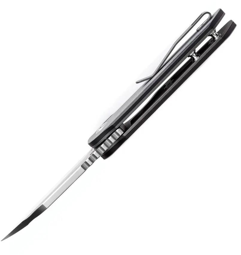Tenable Knives Rafe L Linerlock Gray Satin 14C28N Sandvik Blade With G10 Handle Extended Tang by Tenable Knives