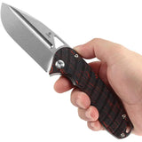 Tenable Knives Bombur Linerlock - D2 Tool Steel Drop Point Blade With Black Red G10 Handle by Tenable Knives