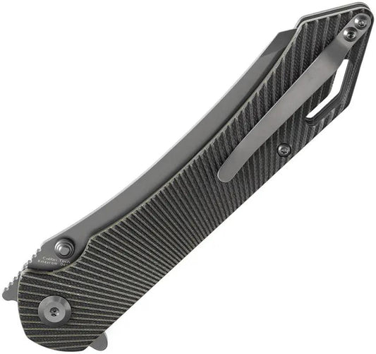 Tenable Knives Colibri Tech Linerlock - Nitro V TiNi Coated Sheepsfoot Blade Black Green G10 Handle 5.5 Inch Closed by Tenable Knives