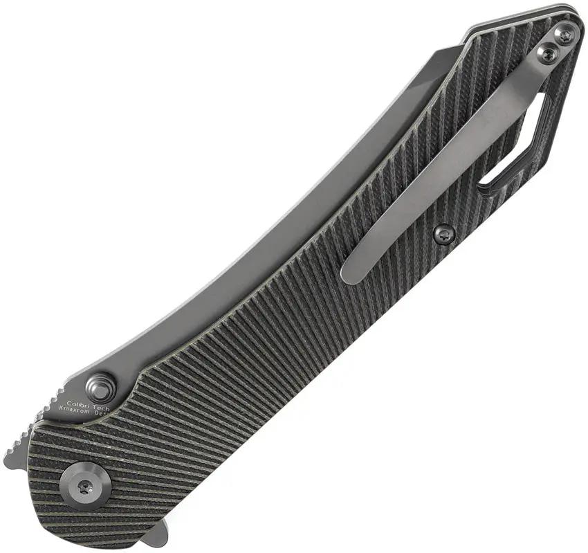 Tenable Knives Colibri Tech Linerlock - Nitro V TiNi Coated Sheepsfoot Blade Black Green G10 Handle 5.5 Inch Closed by Tenable Knives
