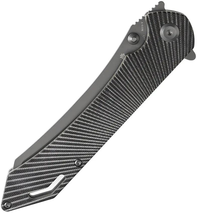 Tenable Knives Colibri Tech Linerlock - Nitro V TiNi Coated Sheepsfoot Blade Black Green G10 Handle 5.5 Inch Closed by Tenable Knives