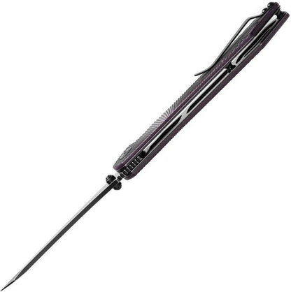 Tenable Knives Colibri Tech Linerlock Nitro V Steel Sheepsfoot Blade With Black Purple G10 Handle by Tenable Knives