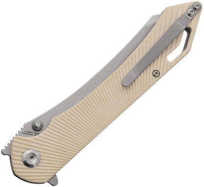 Tenable Knives Colibri Tech Linerlock Ivory Knife - Nitro V Sheepsfoot Blade With Ivory G10 Handle by Tenable Knives