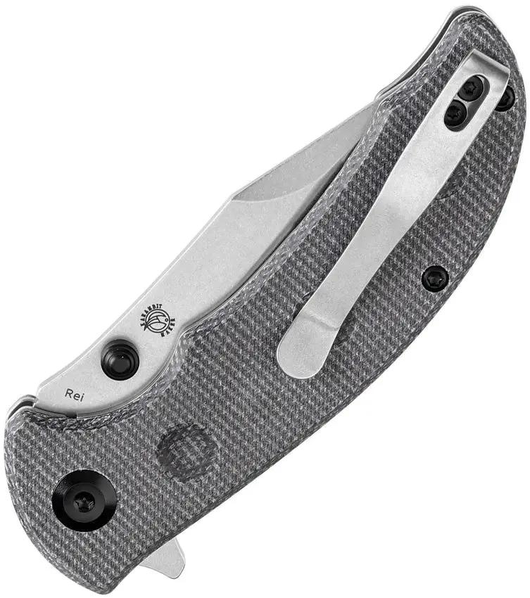 Tenable Knives Rei Linerlock - Black Stonewash 14C28N Blade With Canvas Micarta Handle by Tenable Knives