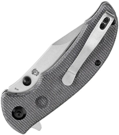 Tenable Knives Rei Linerlock - Black Stonewash 14C28N Blade With Canvas Micarta Handle by Tenable Knives