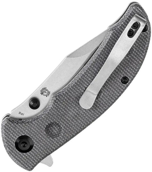 Tenable Knives Rei Linerlock - Black Stonewash 14C28N Blade With Canvas Micarta Handle by Tenable Knives