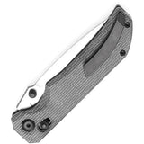 Tenable Knives Eaglestrike Crossbar Lock - Nitro V Satin Spear Point Blade With Black Canvas Micarta Handle by Tenable Knives