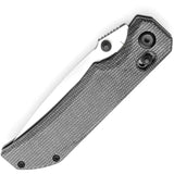 Tenable Knives Eaglestrike Crossbar Lock - Nitro V Satin Spear Point Blade With Black Canvas Micarta Handle by Tenable Knives