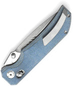 Tenable Knives Eaglestrike Crossbar Lock Blue T1095V2 - Nitro V Steel Spear Point Blade Blue Canvas Micarta Handle by Tenable Knives