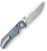 Tenable Knives Eaglestrike Crossbar Lock Blue T1095V2 - Nitro V Steel Spear Point Blade Blue Canvas Micarta Handle by Tenable Knives