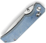 Tenable Knives Eaglestrike Crossbar Lock Blue T1095V2 - Nitro V Steel Spear Point Blade Blue Canvas Micarta Handle by Tenable Knives