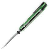 Tenable Knives Eaglestrike Crossbar Lock - Green Checkered Aluminum Handle with Nitro V Blade by Tenable Knives