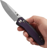Tenable Knives Beaver Crossbar Lock Purple - Nitro V Steel Drop Point Blade For Everyday Carry by Tenable Knives