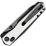 Tenable Knives Beaver Crossbar Lock White And Black G10 Handle T1105V2 - Nitro V Steel Drop Point Blade by Tenable Knives