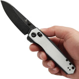 Tenable Knives Beaver Crossbar Lock White And Black G10 Handle T1105V2 - Nitro V Steel Drop Point Blade by Tenable Knives