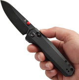 Tenable Knives Beaver Crossbar Lock BSW T1105V5 - Nitro V Steel Drop Point Black Stonewash Finish Aluminum Handle by Tenable Knives