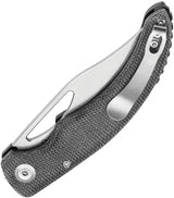 Tenable Knives Gideon Linerlock - Nitro V Steel Clip Point Blade Black Canvas Micarta Handle Dead Sober Design by Tenable Knives