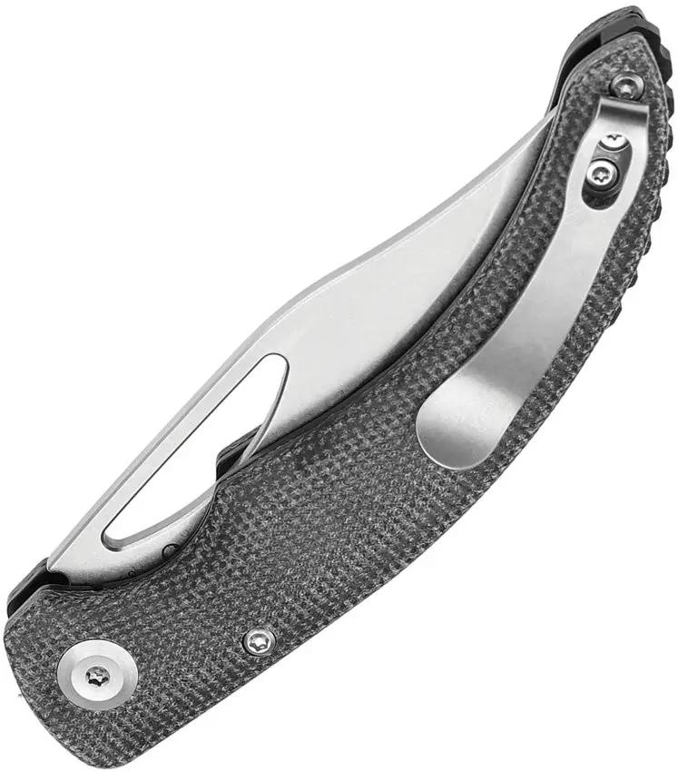Tenable Knives Gideon Linerlock - Nitro V Steel Clip Point Blade Black Canvas Micarta Handle Dead Sober Design by Tenable Knives
