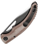 Tenable Knives Gideon Linerlock Brown - Dead Sober Design Nitro V Blade With Brown Canvas Micarta Handle by Tenable Knives