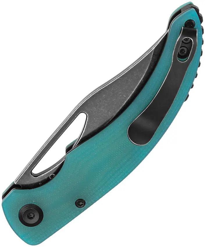 Tenable Knives Gideon Linerlock - Tiffany Blue G10 Handle Nitro V Clip Point Blade Stonewash Finish Pocket Clip by Tenable Knives