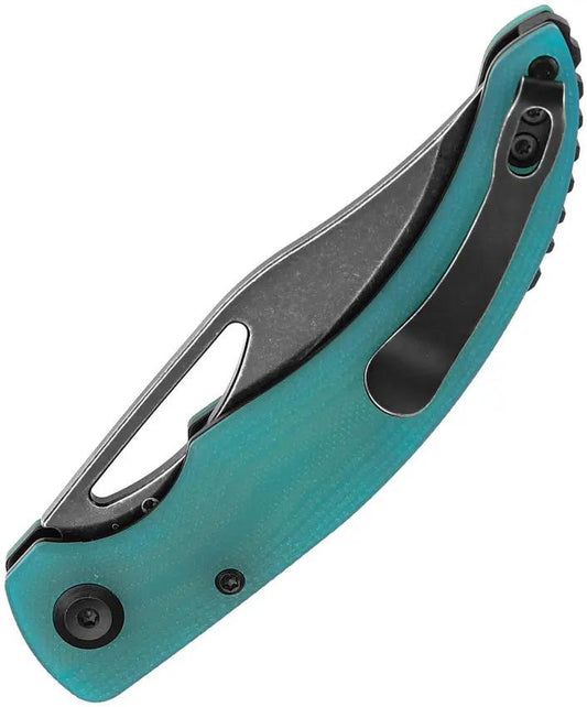 Tenable Knives Gideon Linerlock - Tiffany Blue G10 Handle Nitro V Clip Point Blade Stonewash Finish Pocket Clip by Tenable Knives