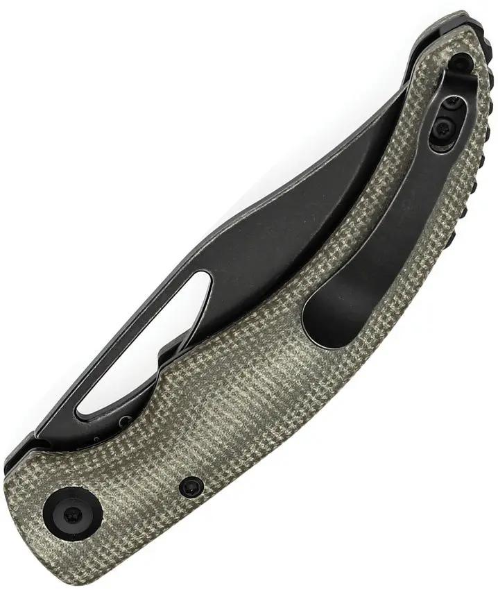 Tenable Knives Gideon Linerlock Green Canvas Micarta Nitro V Clip Point Knife - For Everyday Carry by Tenable Knives