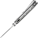 Tenable Knives Fermi Linerlock - Stonewashed 14C28N Sandvik Stainless Recurve Blade Black Micarta Handle Pocket Clip by Tenable Knives