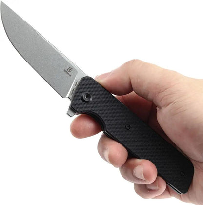 Tenable Knives Anomaly Linerlock Black G10 - Nitro V Steel 3.13 Inch Stonewashed Blade Extended Tang by Tenable Knives