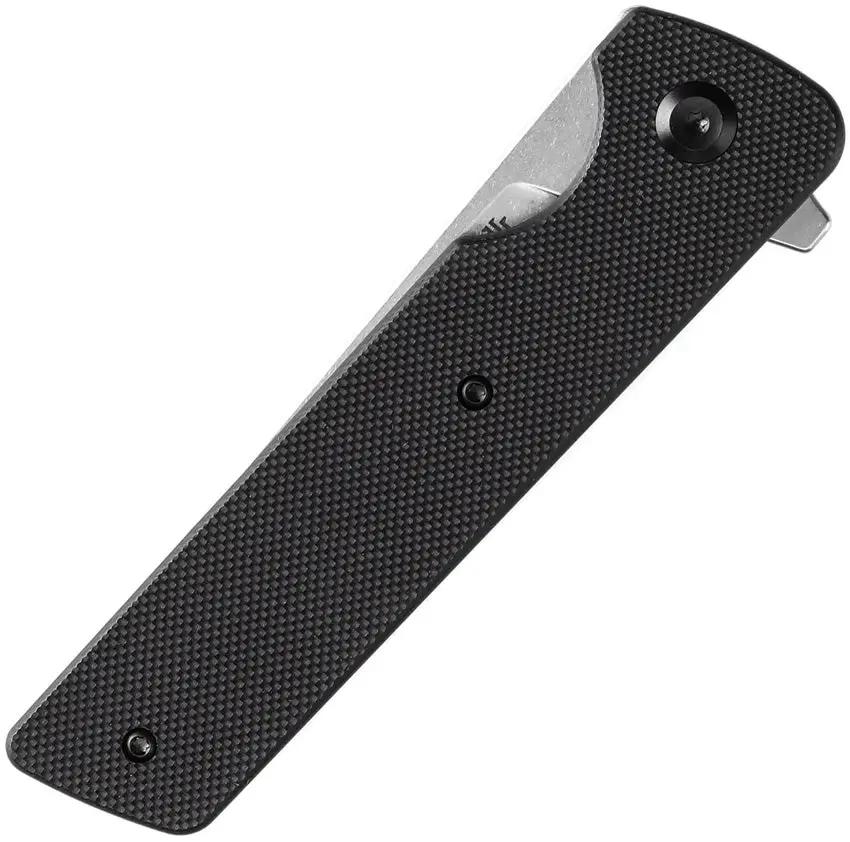 Tenable Knives Anomaly Linerlock Black G10 - Nitro V Steel 3.13 Inch Stonewashed Blade Extended Tang by Tenable Knives