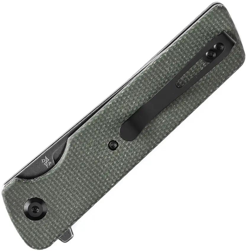Tenable Knives Anomaly Linerlock Green Micarta Knife - Nitro V Steel Blade With Extended Tang And Pocket Clip by Tenable Knives