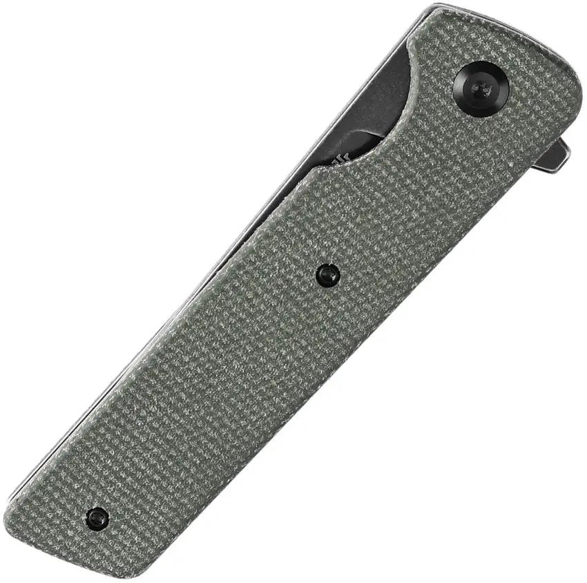 Tenable Knives Anomaly Linerlock Green Micarta Knife - Nitro V Steel Blade With Extended Tang And Pocket Clip by Tenable Knives